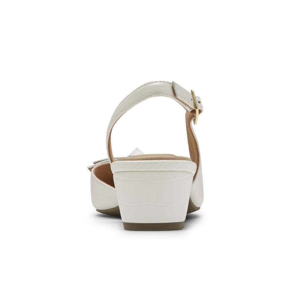 ロック ポート パンプス レディース 白 - Total Motion Gracie Bow Slingback - OQL627139